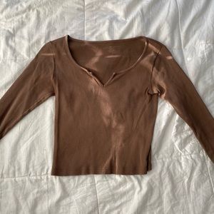 Brown long sleeve top